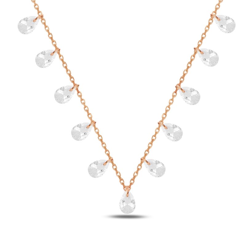 Dangle Drop CZ Charm Necklace - N90377