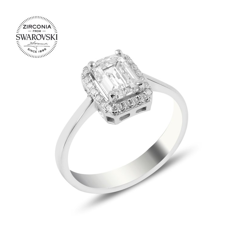 Swarovski Zirconia Baguette Solitaire Ring - R90382