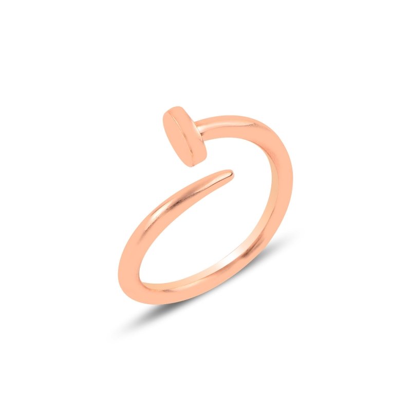 Stoneless Adjustable Size Nail Design Ring - R90495