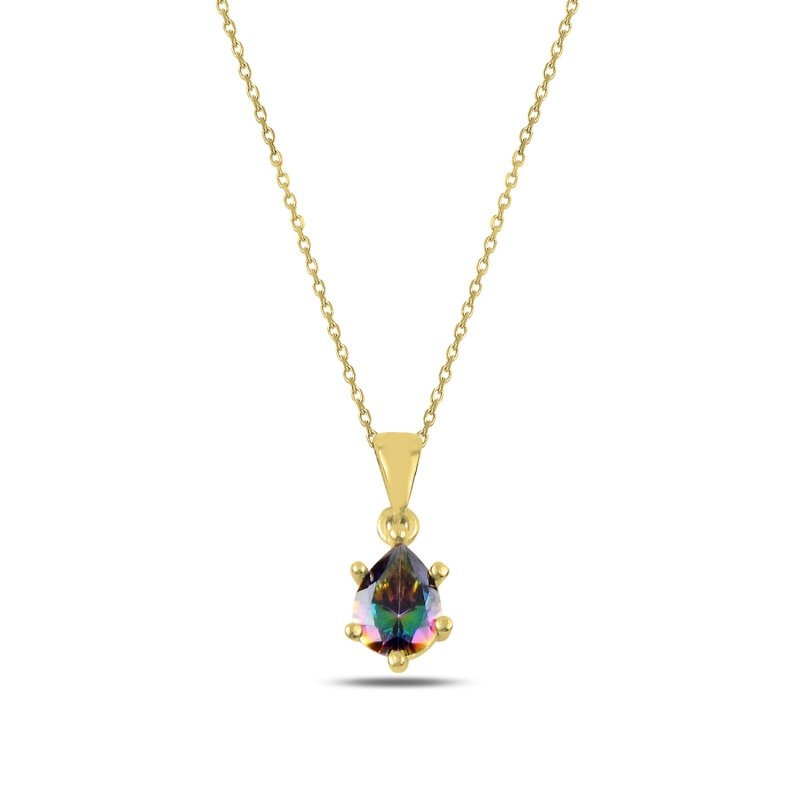 Mystic Topaz CZ Solitaire Necklace - N90591