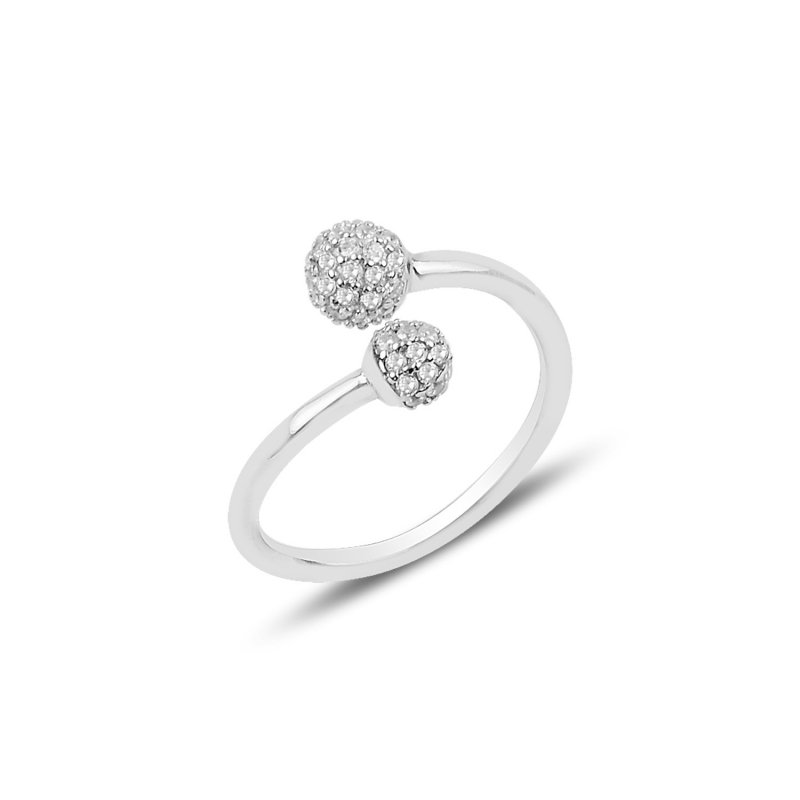 CZ Adjustable Size Ball Ring - R90614