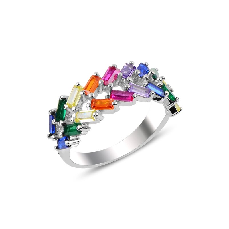 CZ & Mix Baguette Ring - R90678