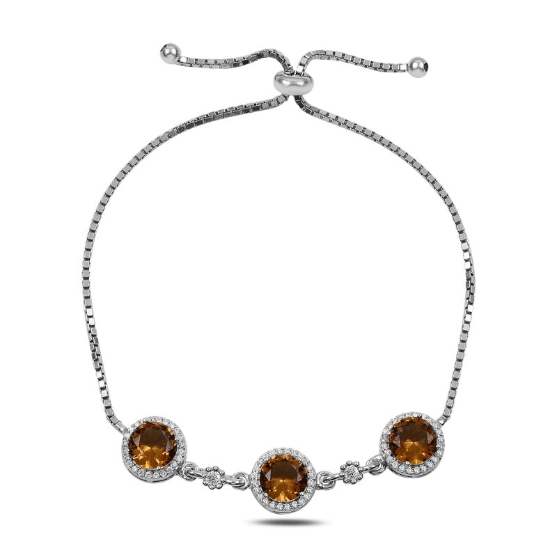 Sultanite & CZ Adjustable Sliding Bracelet - B91038