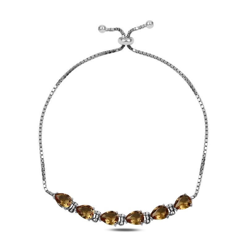 Sultanite & CZ Adjustable Sliding Bracelet - B91040