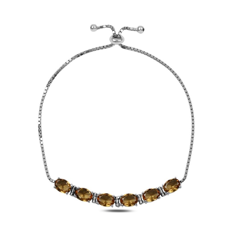 Sultanite & CZ Adjustable Sliding Bracelet - B91041