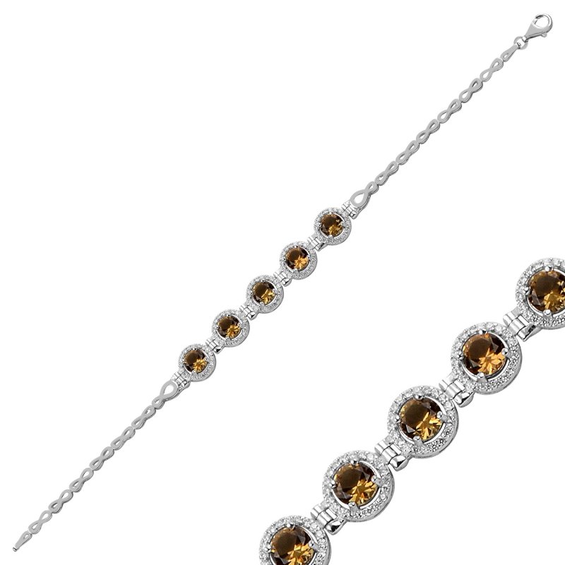 Round Sultanite Halo Bracelet - B91191