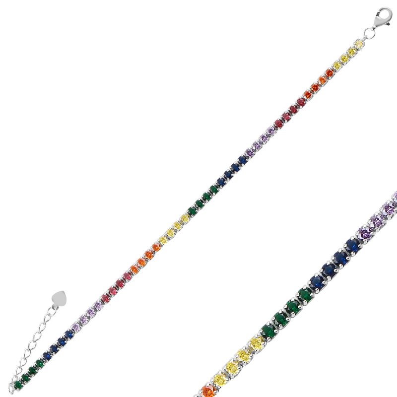 3mm Mix CZ Tennis Bracelet - B91241