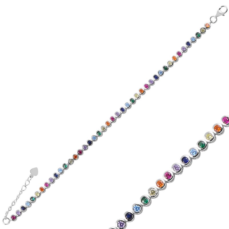 2.5mm Mix CZ Tennis Bracelet - B91242