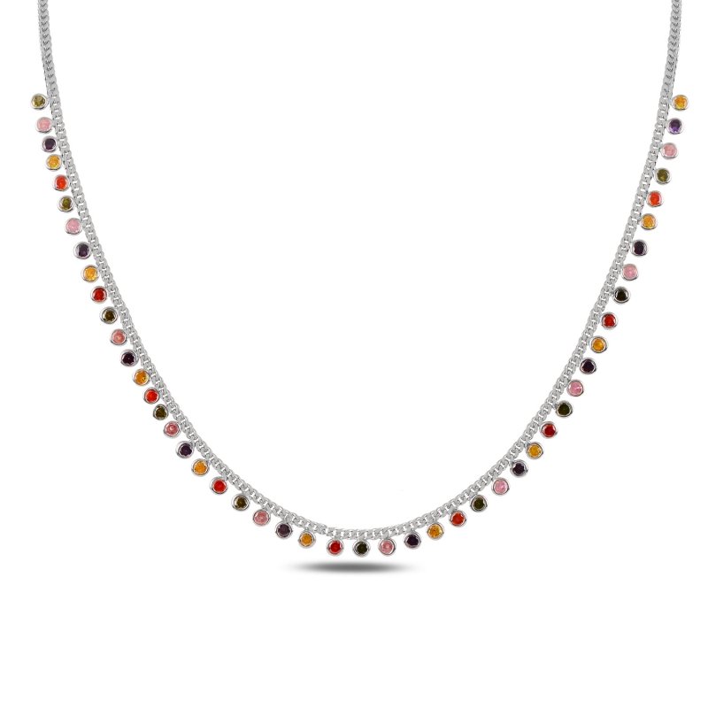 Dangle Mix CZ Necklace - N91448