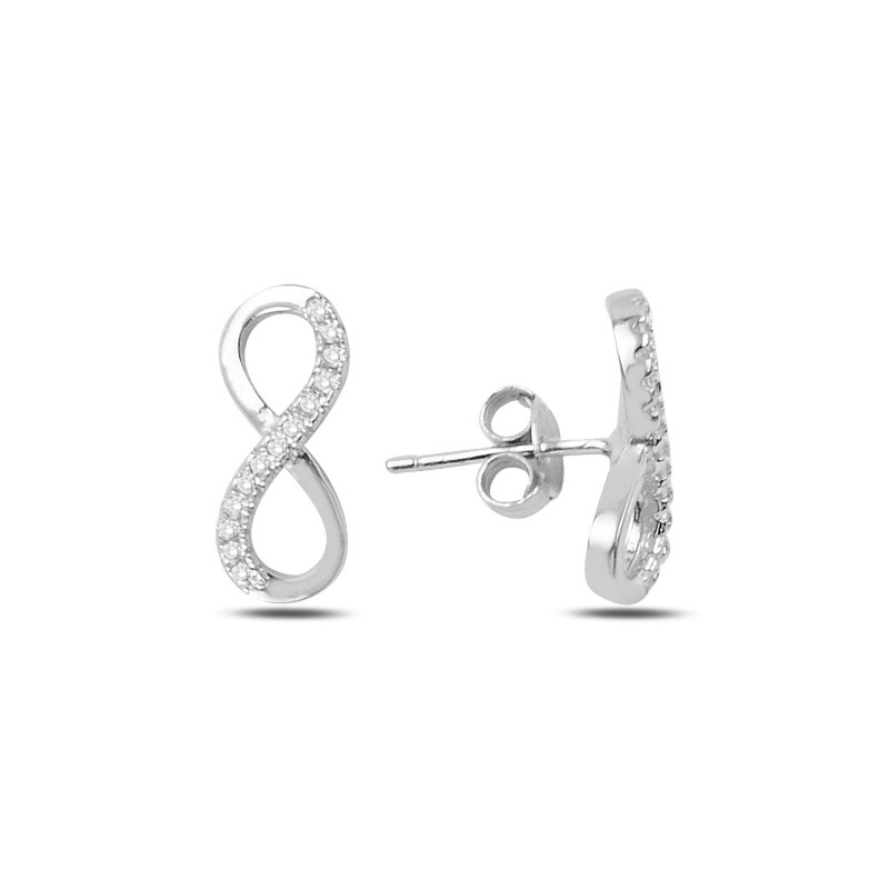 CZ Infinity Stud Earrings - E91478