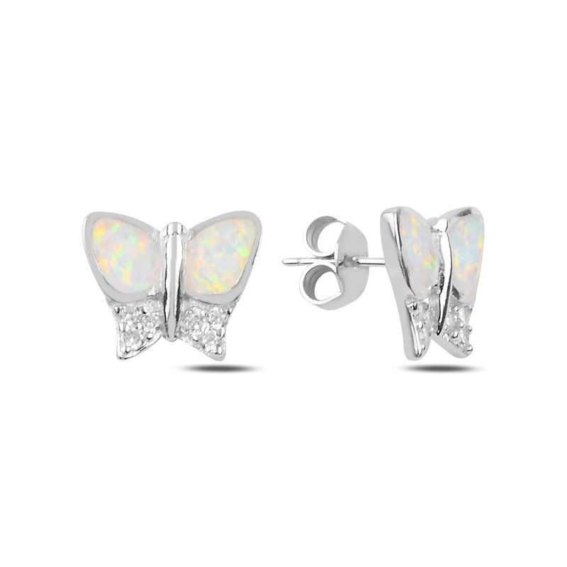Opal & CZ Butterfly Earrings - E91530