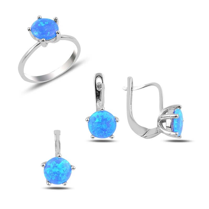 Round Opal Solitaire Set - S91617