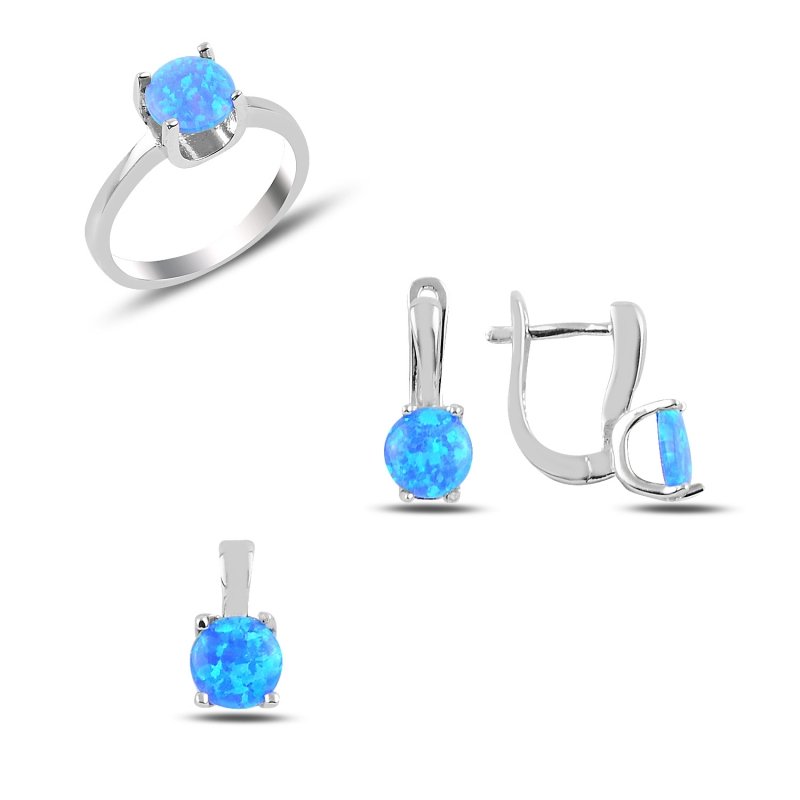 Round Opal Solitaire Set - S91618