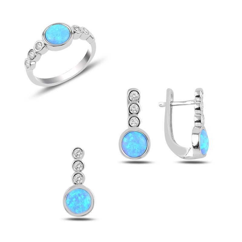 Round Opal & CZ Set - S91620