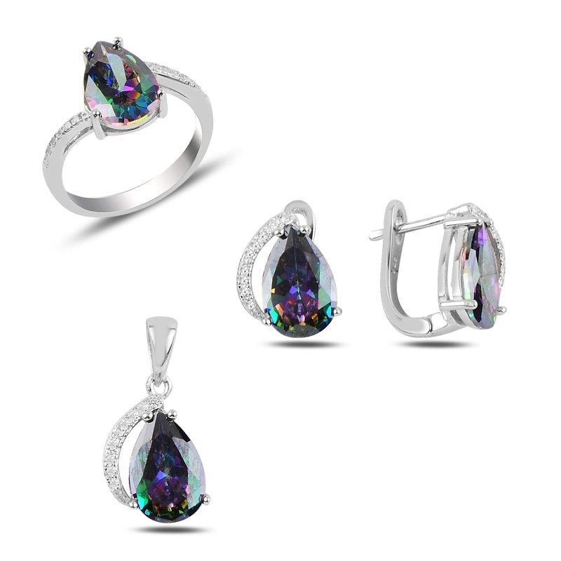 Mystic Topaz CZ Solitaire Set - S91645