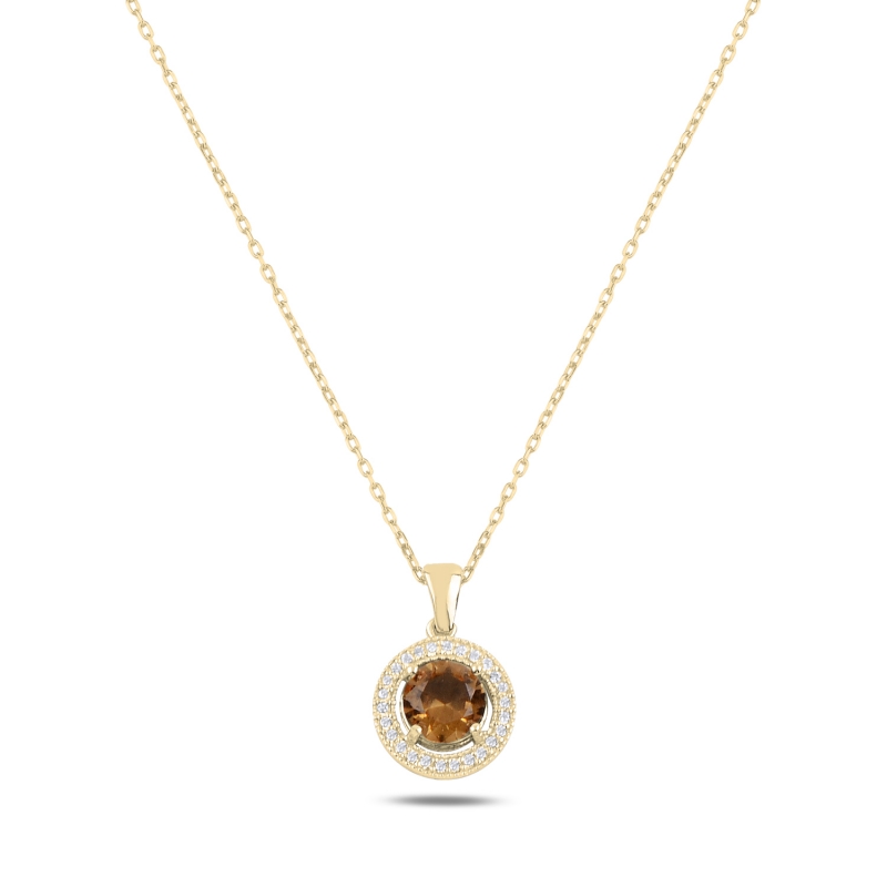 Round Zultanite & CZ Necklace - N91705