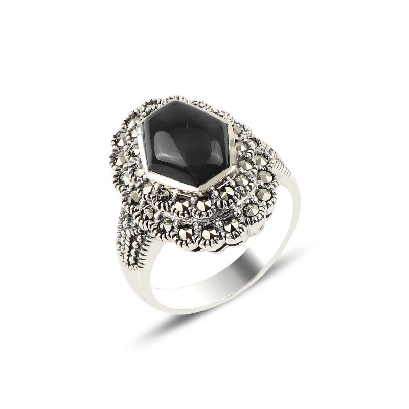 Onyx & Marcasite Ring - R91750
