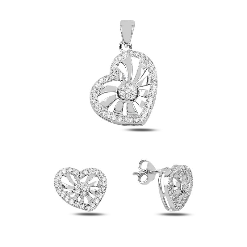 Heart CZ Set - S91819