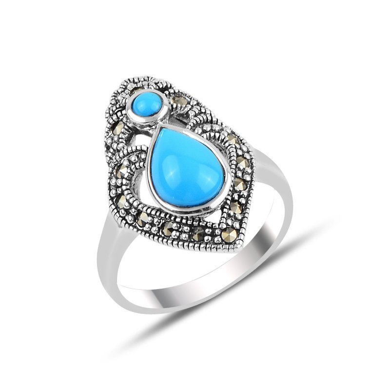 Turquoise & Marcasite Ring - R91843