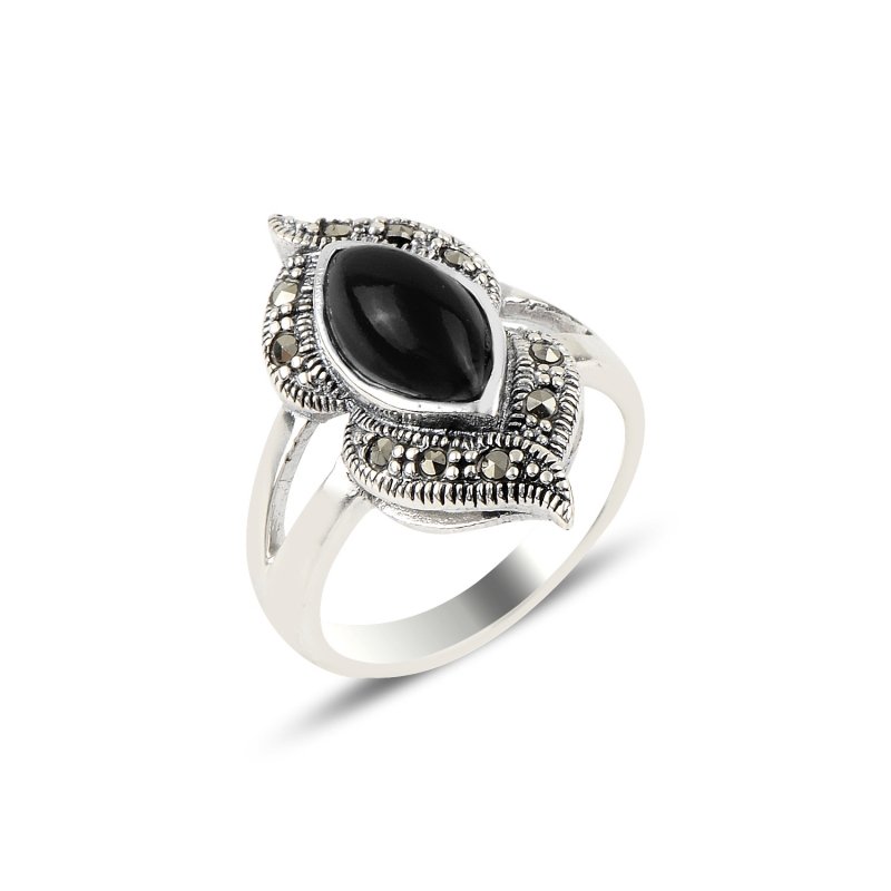 Onyx & Marcasite Ring - R91868