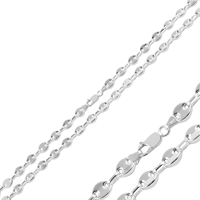 8mm Flat Puffed Anchor Link Chain Necklace - CH91946