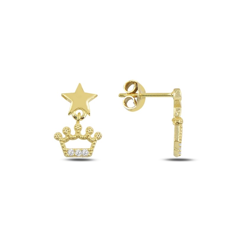 CZ Dangle Tiara Stud Earrings - E91979