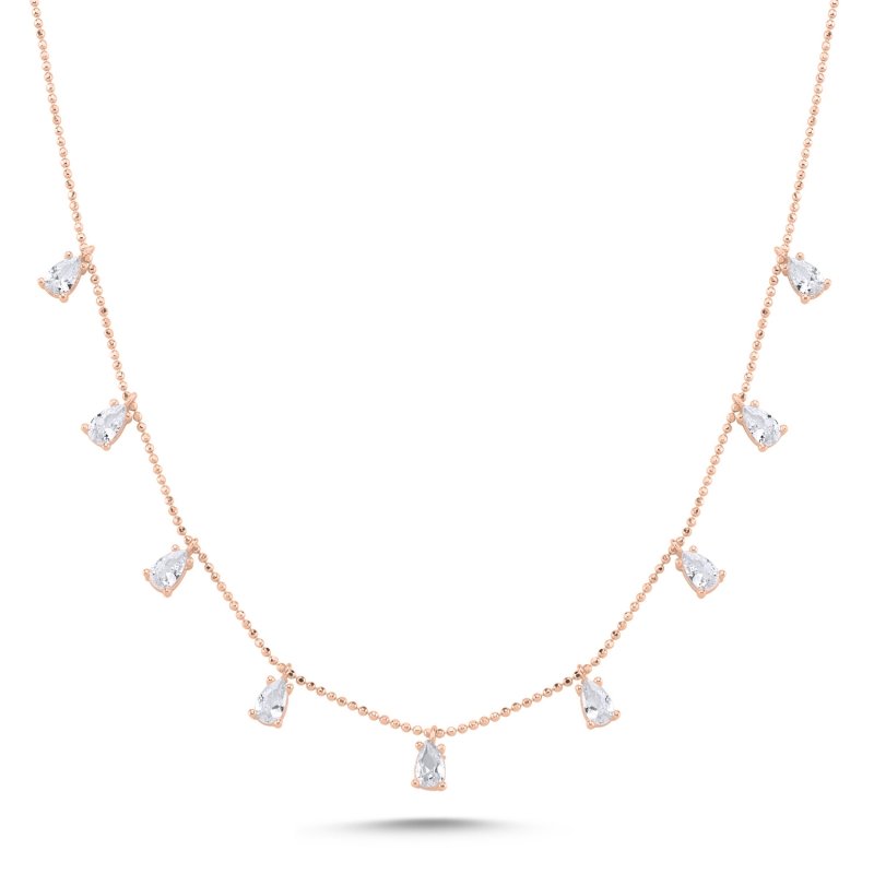 Teardrop CZ Dangle Charm Necklace - N91988