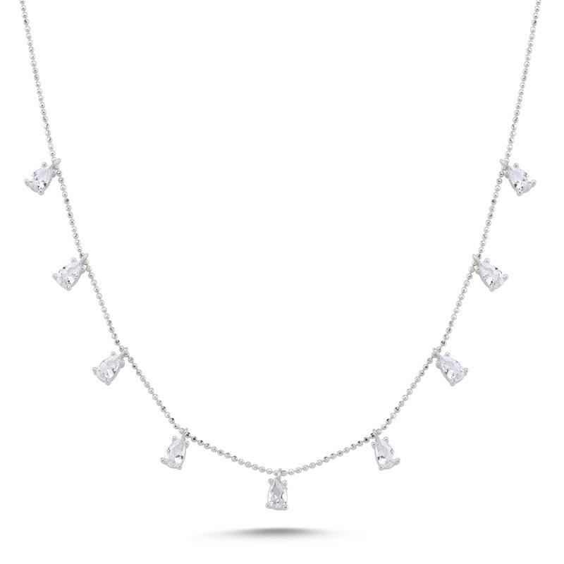Teardrop CZ Dangle Charm Necklace - N91988
