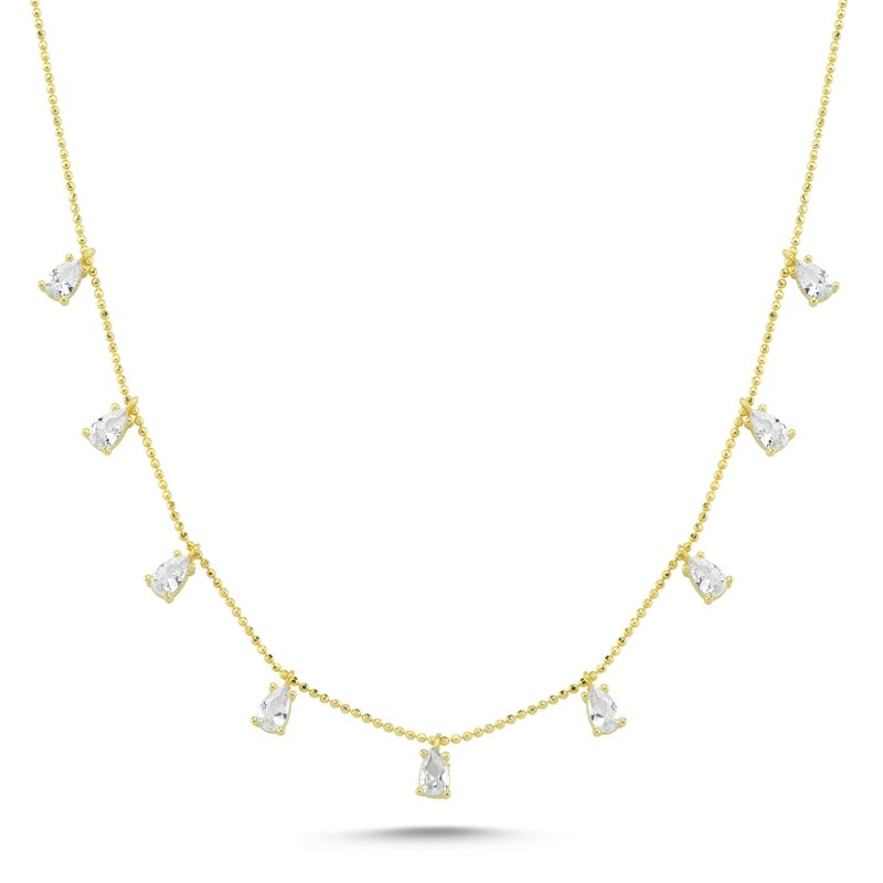 Teardrop CZ Dangle Charm Necklace - N91988