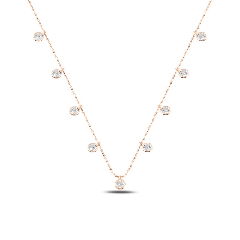 Round CZ Dangle Charm Necklace - N91991