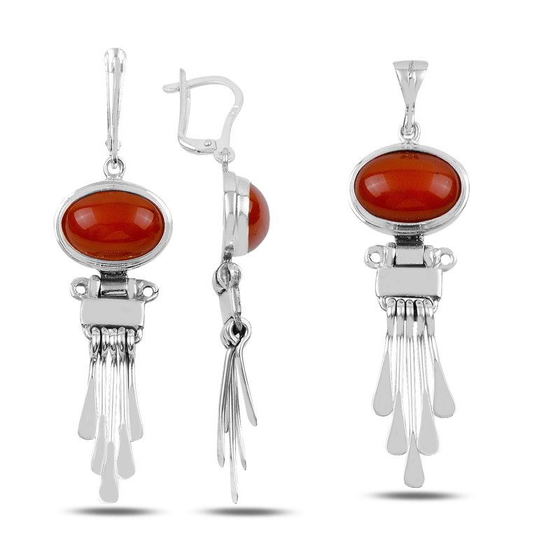 Coral Stone Handmade Set - S92072