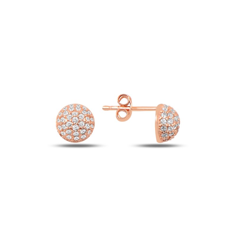 CZ 7mm Half Ball Stud Earrings - E92073