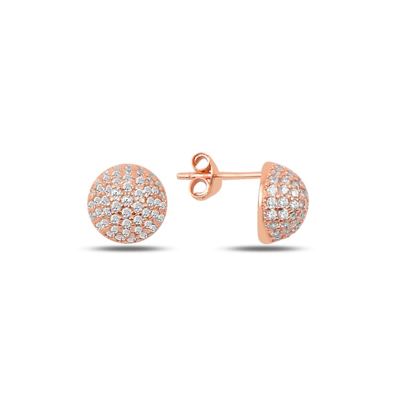 9mm Half Ball CZ Stud Earrings - E92074
