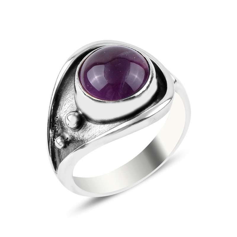 Amethyst Stone Handmade Ring - R92089