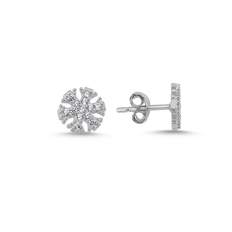Snowflake CZ Stud Earrings - E92316