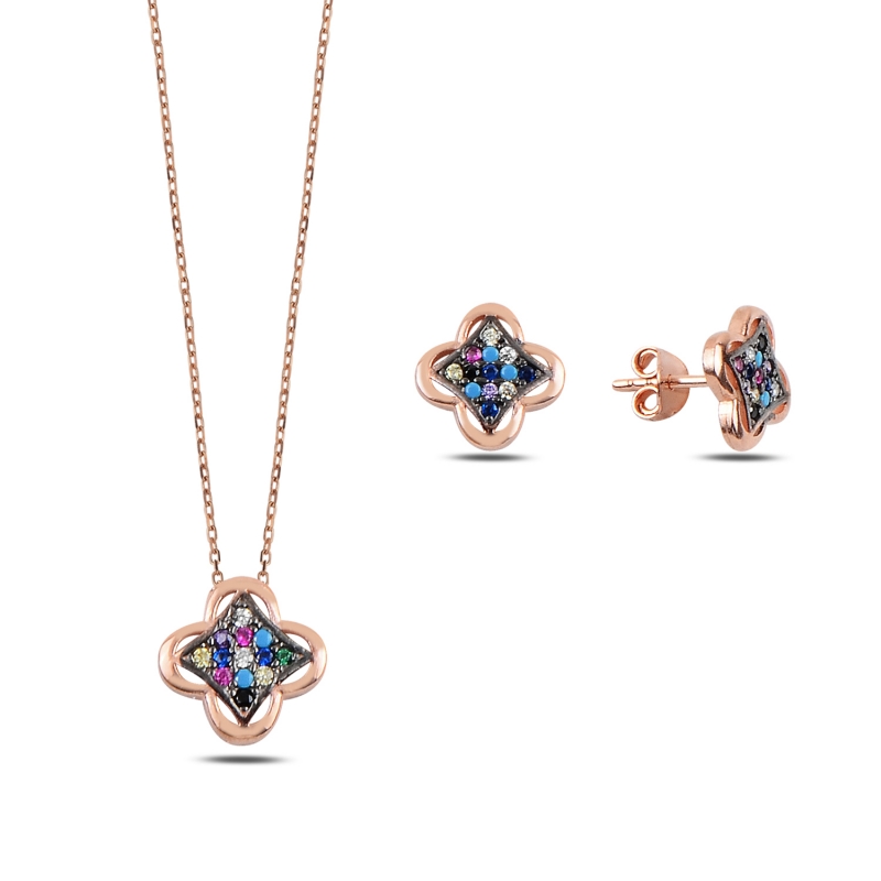 Mix CZ Quatrefoil Set - S92370