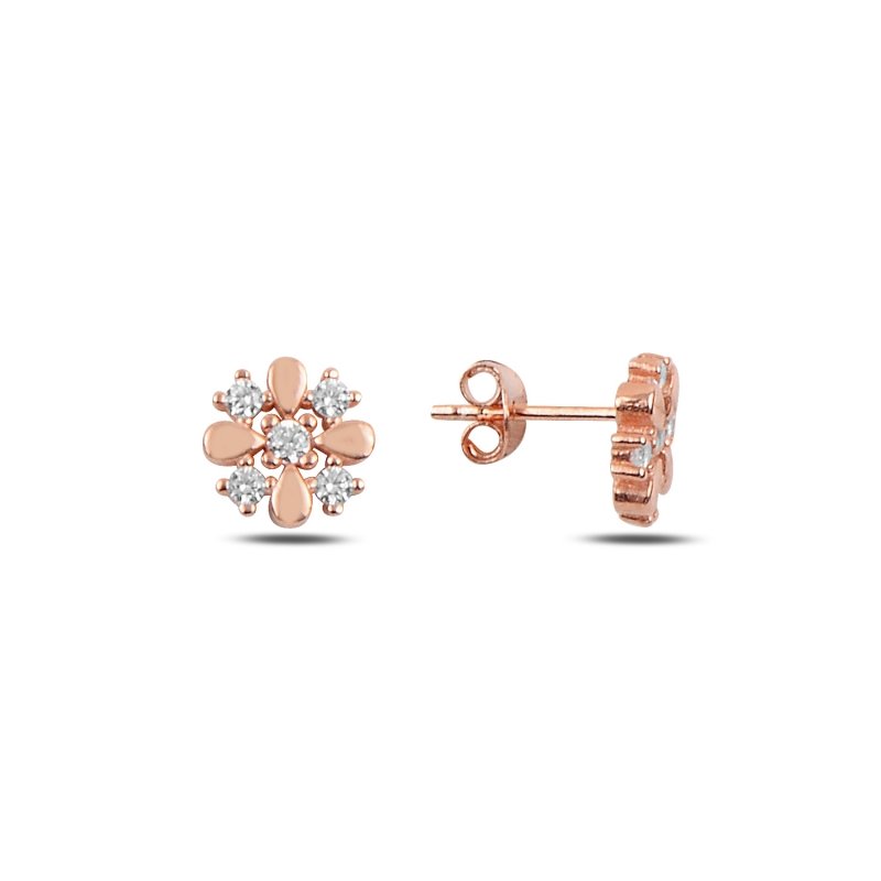 Flower CZ Stud Earrings - E92378