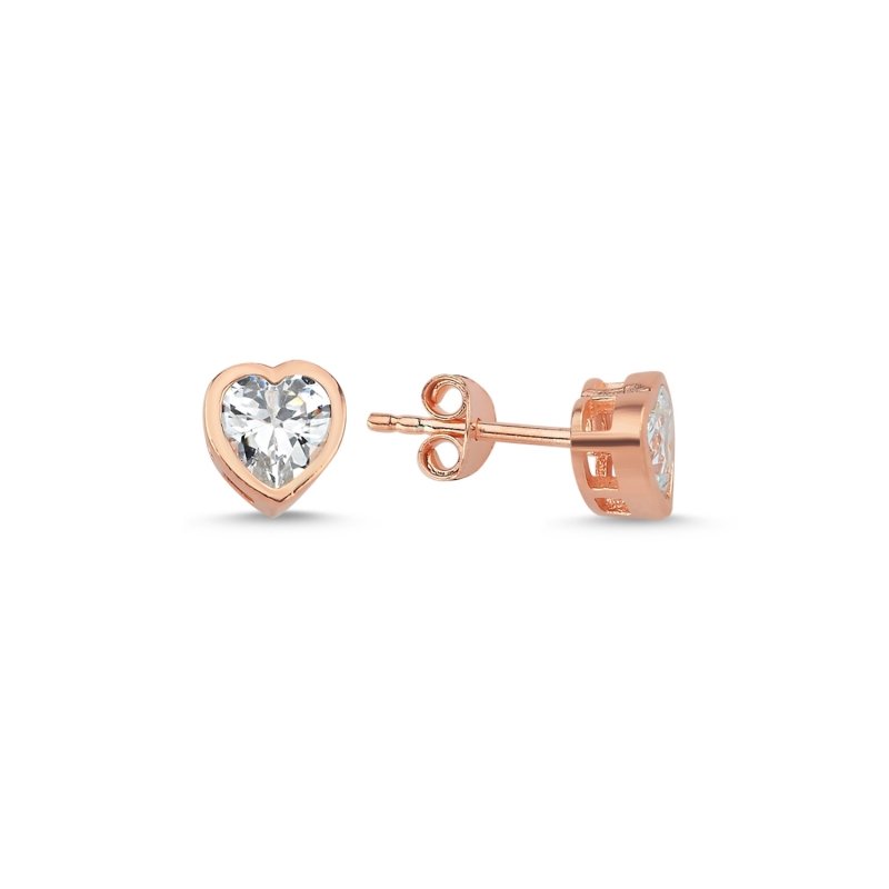 Heart Solitaire CZ Stud Earrings - E92379
