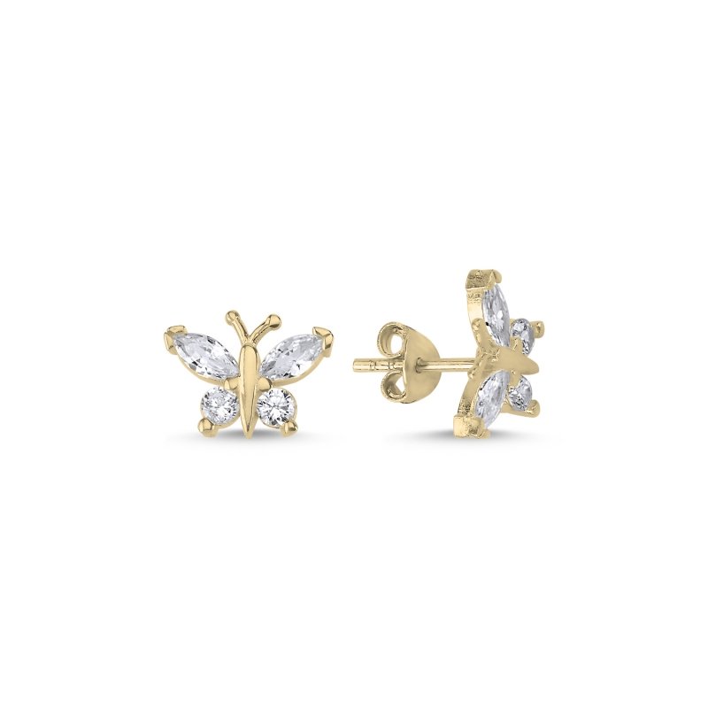 Butterfly CZ Stud Earrings - E92380