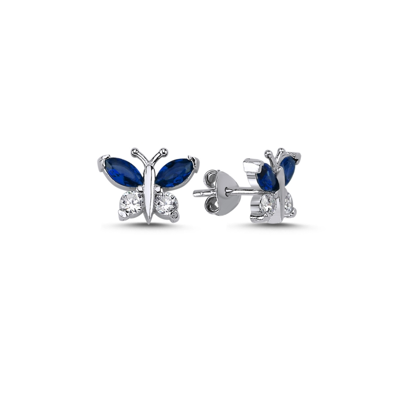 Butterfly Colored CZ Stud Earrings - E92381