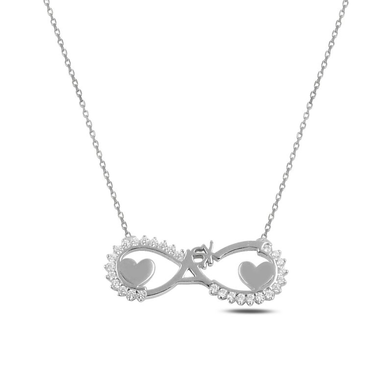 Heart & Infinity CZ Necklace - N92395