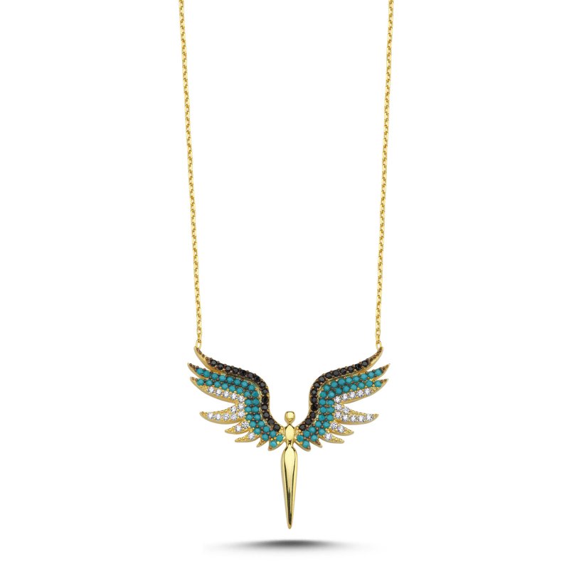 Colorful CZ Angel Necklace - N92425