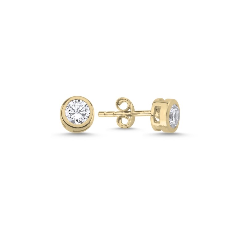 Round Solitaire CZ Stud Earrings - E92434