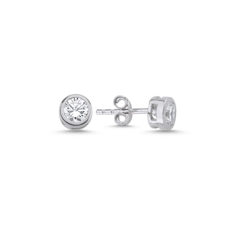 Round Solitaire CZ Stud Earrings - E92434