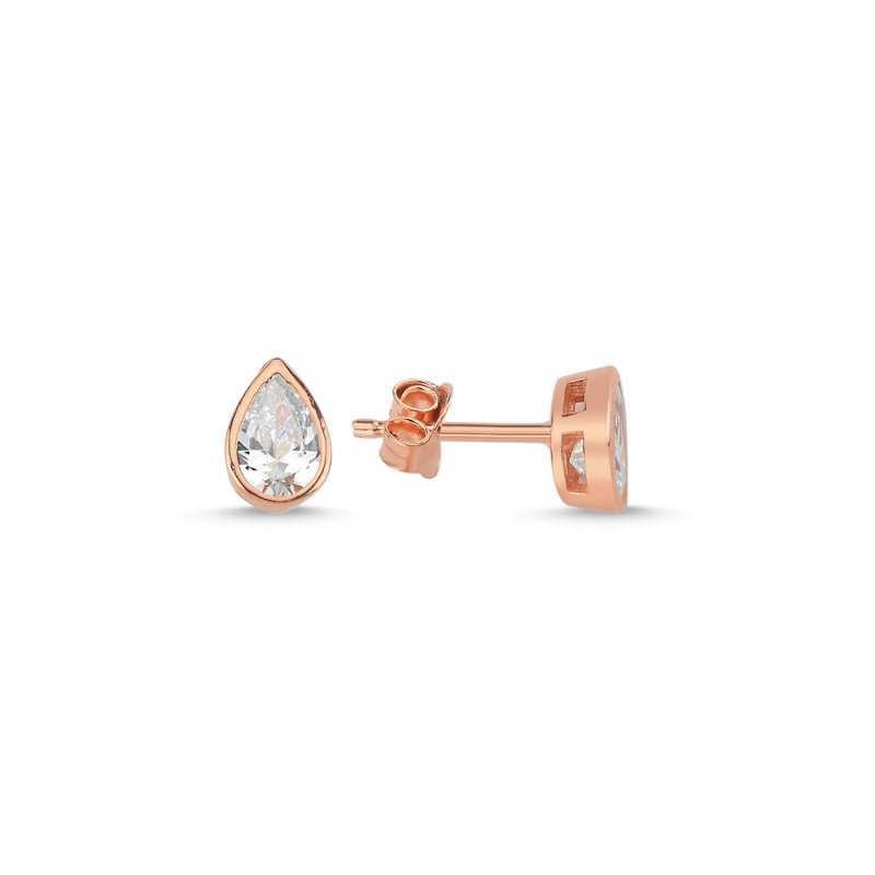 Teardrop Solitaire CZ Stud Earrings - E92435