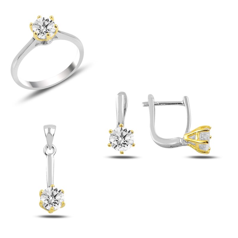 CZ Solitaire Dual Color Set - S92595