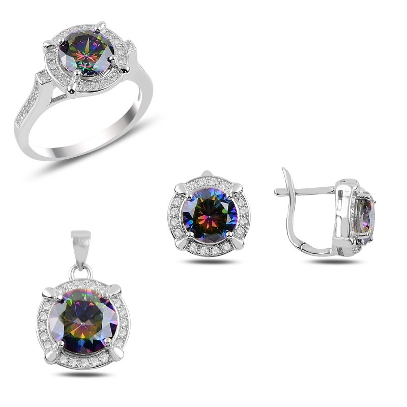 Mystic Topaz CZ Solitaire Set - S92636