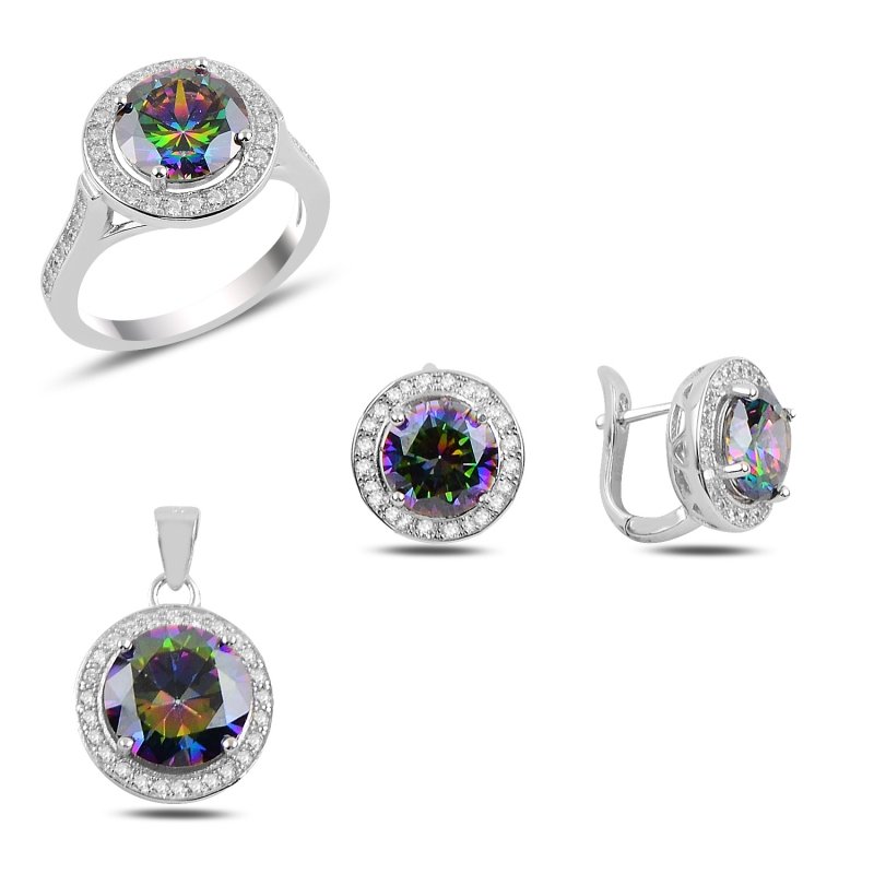 Mystic Topaz CZ Solitaire Set - S92643