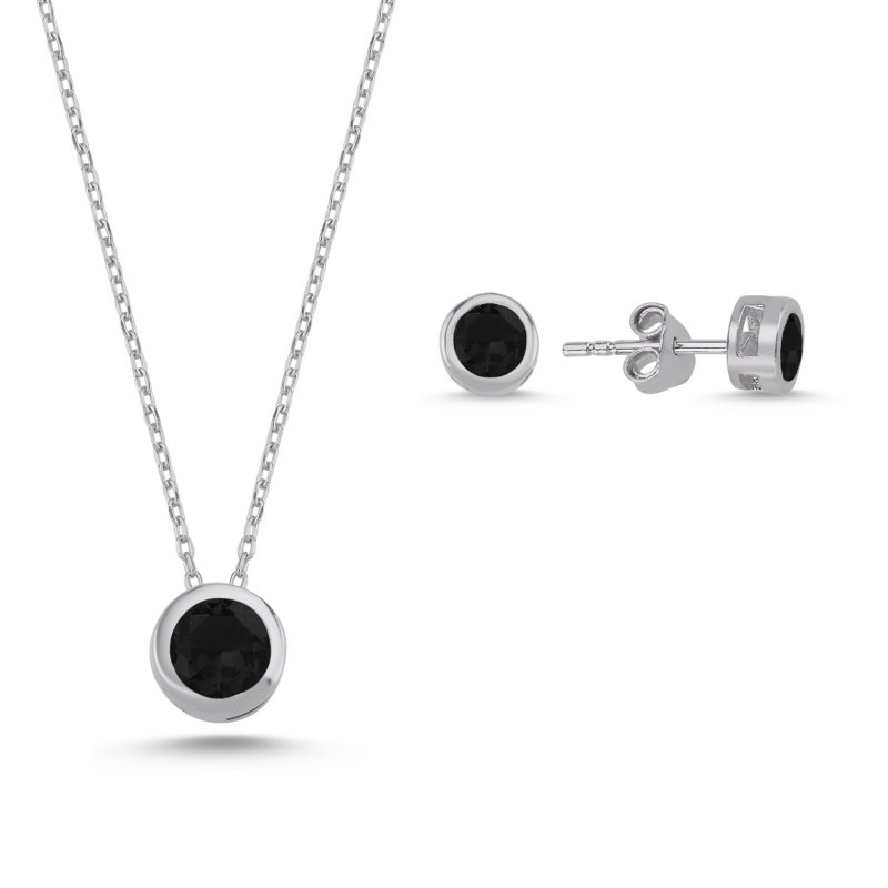 Solitaire Round Colored CZ Set - S92655