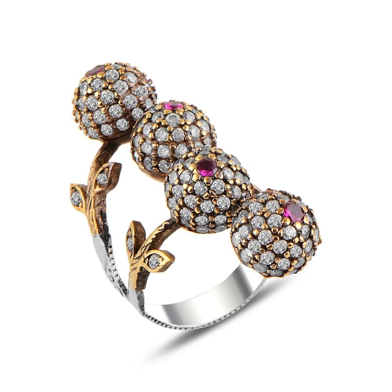 Ottoman Style Adjustable Size CZ Ring - R92940